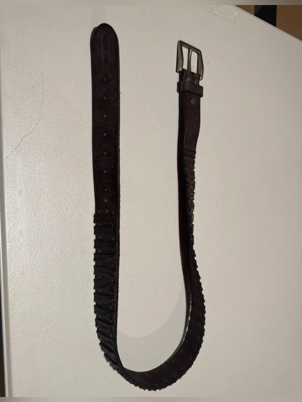 Men’s  Dark Brown Leather Belt - Classic Adjustable Style